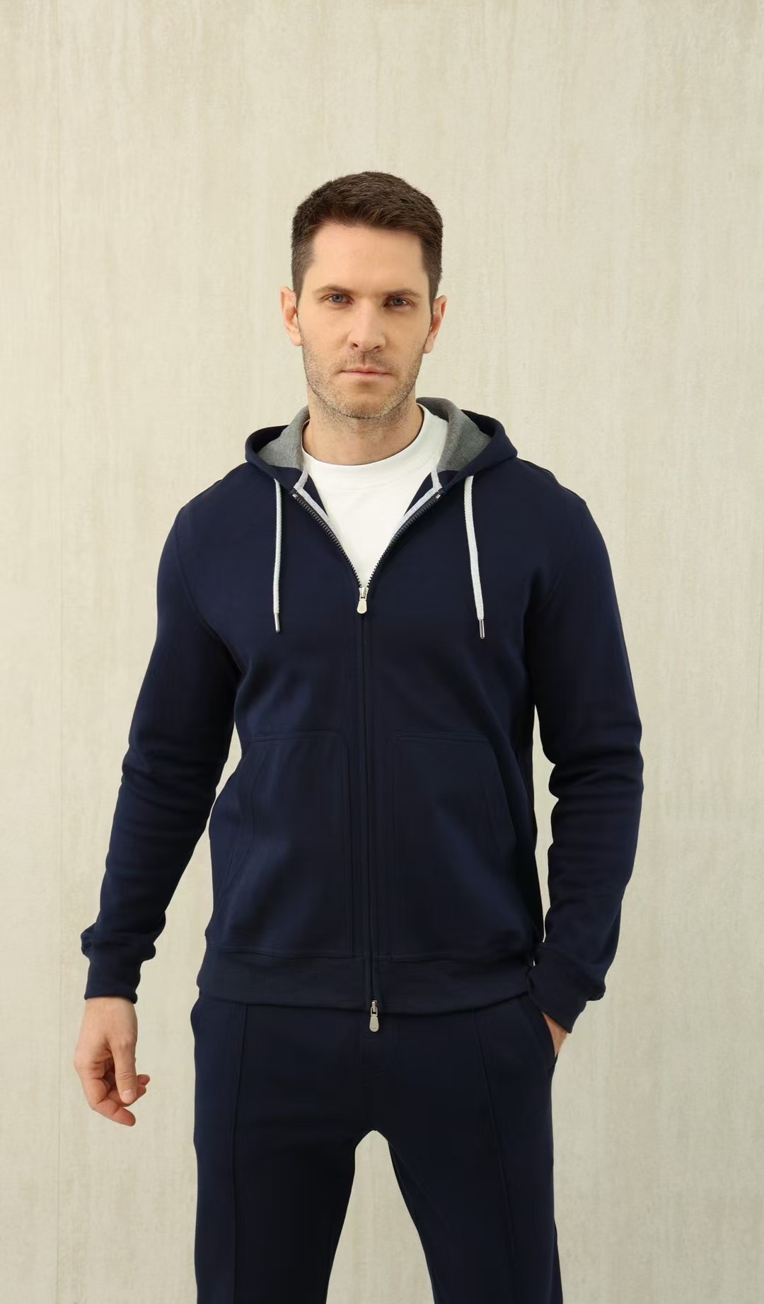 Loro Piana Men's Navy Blue Full-Zip Cotton Hoodie and Tracksuit Set 4 i1737523649551 1466 0 2