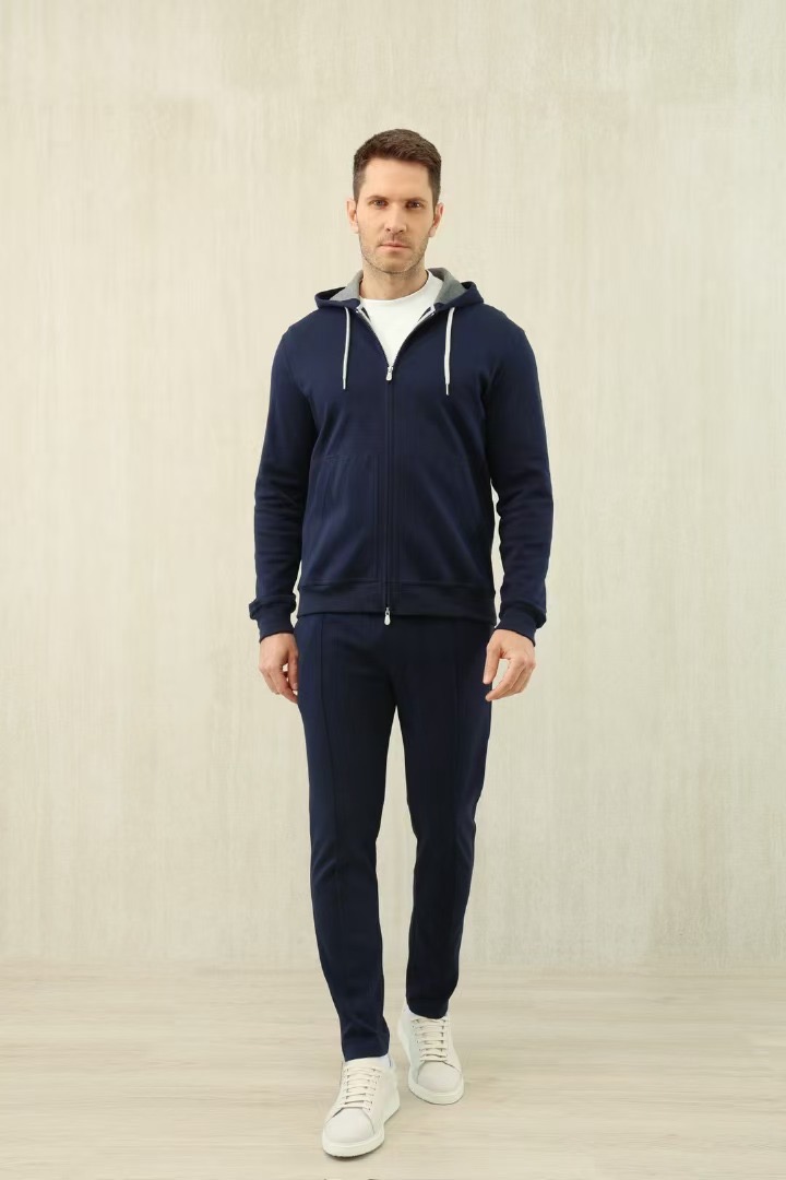 Loro Piana Men's Navy Blue Full-Zip Cotton Hoodie and Tracksuit Set 5 i1737523649552 3897 0 3
