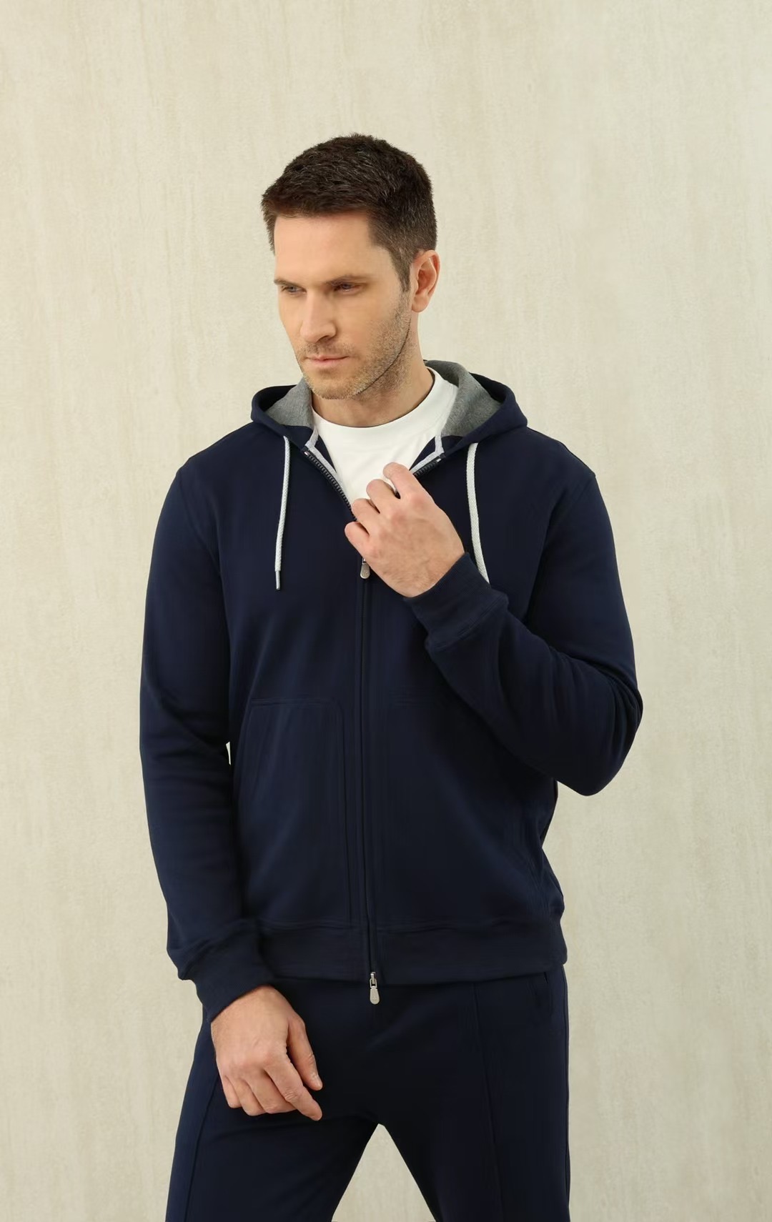 Loro Piana Men's Navy Blue Full-Zip Cotton Hoodie and Tracksuit Set 3 i1737523650103 7886 0 1