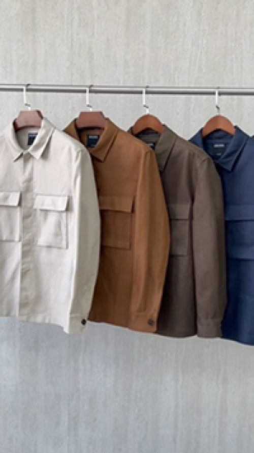 Loro Piana Men's Casual Button-Down Shirt Jacket with Pockets - M to XXXL