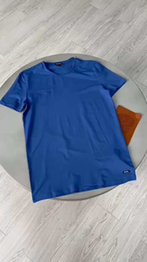 Luxurious Loro Piana Style T-Shirt - Short Sleeve, Premium Quality, Blue 1 Luxurious Loro Piana Style T-Shirt - Short Sleeve, Premium Quality, Blue
