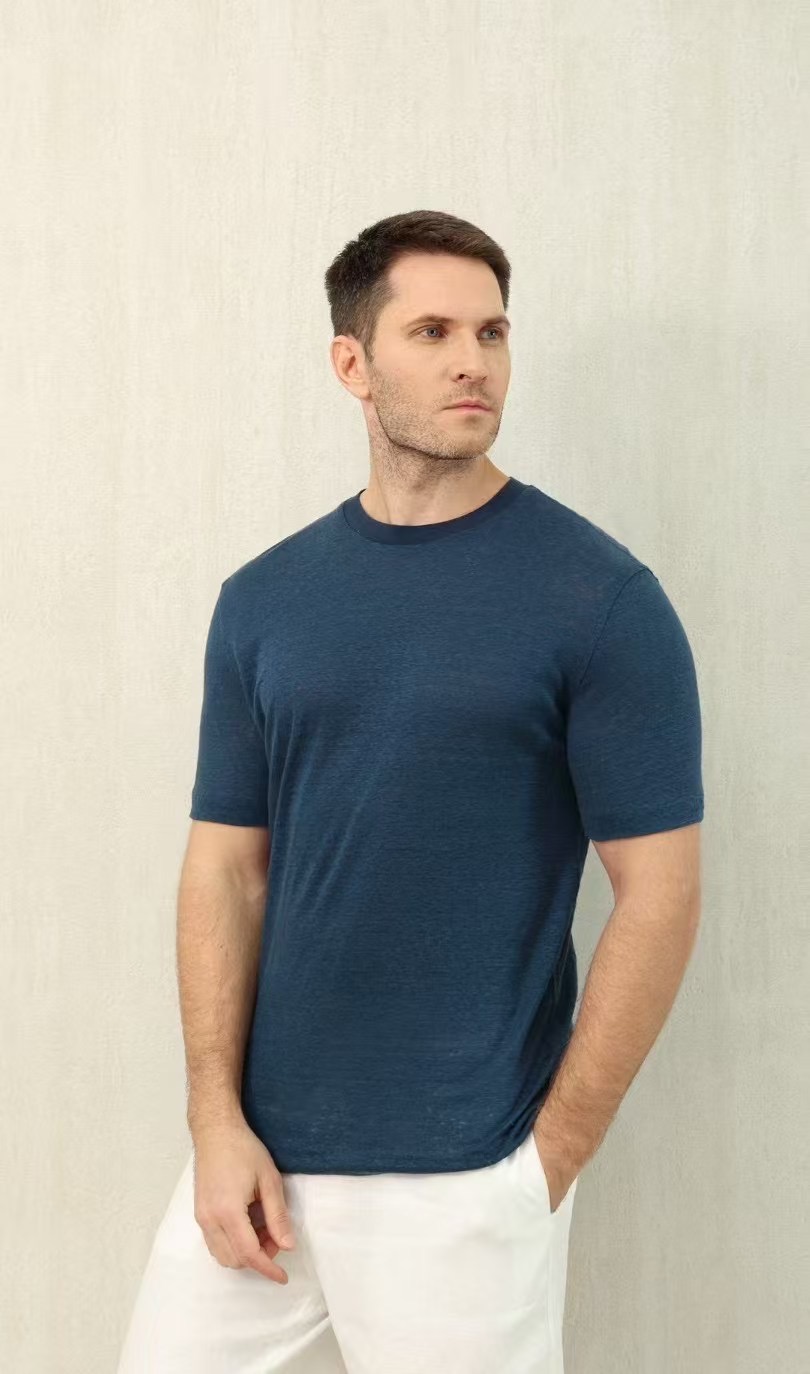 Loro Piana Men's Crew Neck Short Sleeve T-Shirt - Soft Cotton Blend 3 i1741054454984 1132 0 1