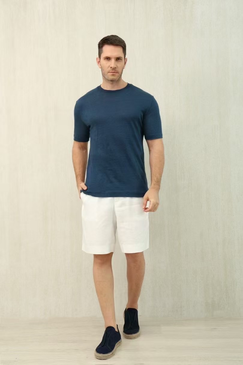 Loro Piana Men's Crew Neck Short Sleeve T-Shirt - Soft Cotton Blend 5 i1741054454984 8344 0 3