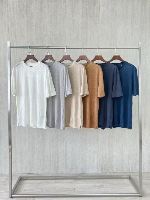 Loro Piana Men's Linen T-Shirt Short Sleeve Summer Tee Shirts for Men 1 Loro Piana Men's Linen T-Shirt Short Sleeve Summer Tee Shirts for Men