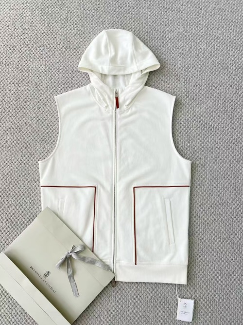 Brunello Cucinelli Sleeveless Zip-Up Hoodie Vest - Modern Comfort & Style 1 Brunello Cucinelli Sleeveless Zip-Up Hoodie Vest - Modern Comfort & Style