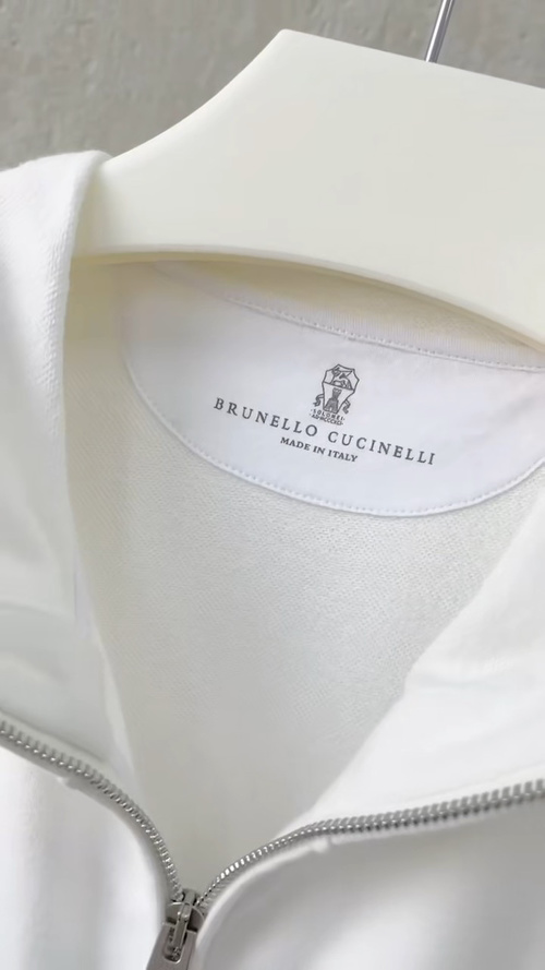 Brunello Cucinelli White Zip-Up Cotton Blend Jacket Made in Italy 1 Brunello Cucinelli White Zip-Up Cotton Blend Jacket Made in Italy