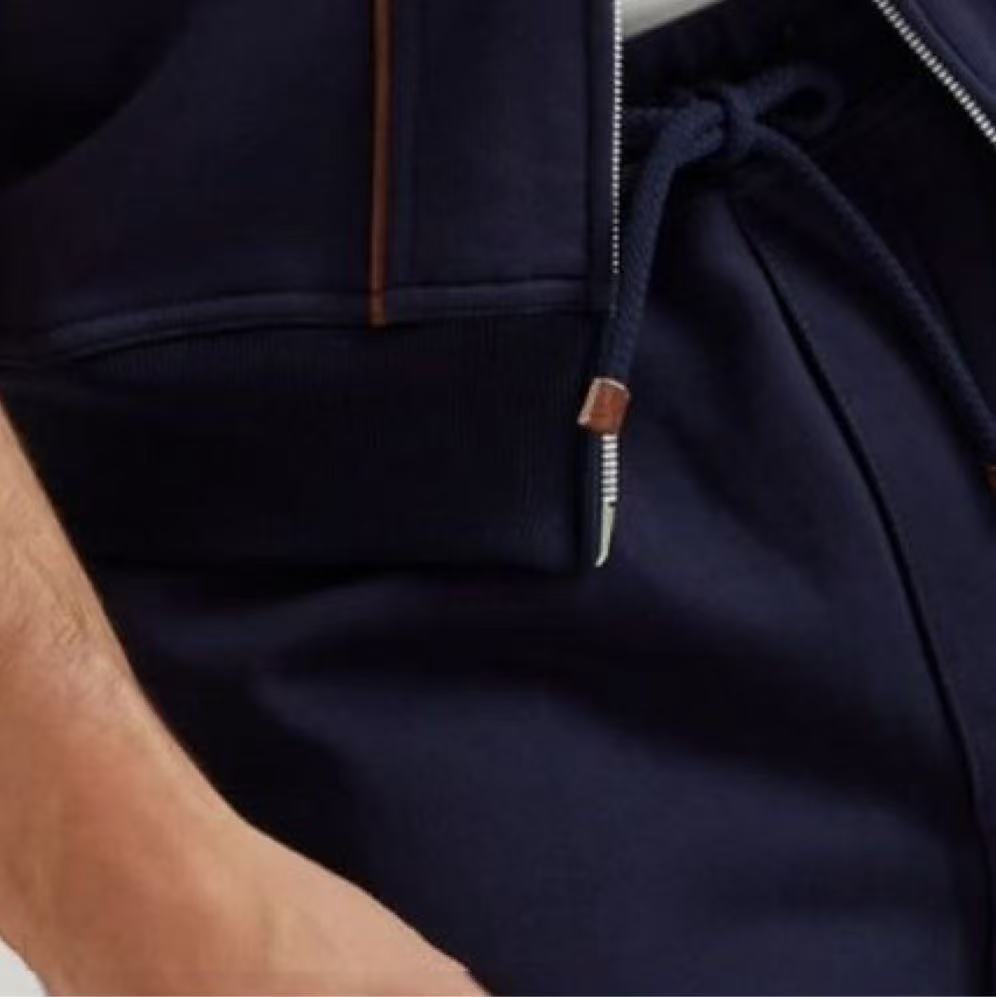 Loro Piana Pantalon de survêtement décontracté en coton marine pour homme