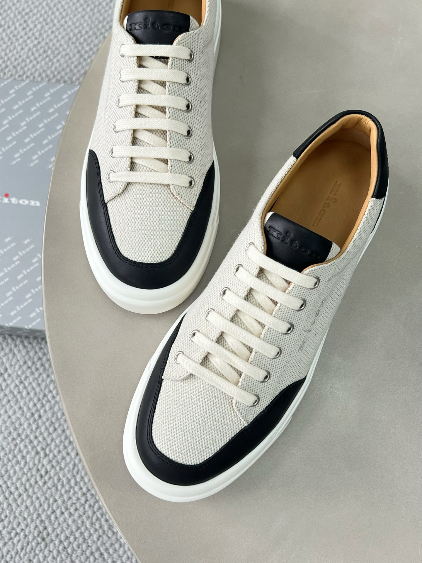 Loro Piana Men's White & Black Canvas Sneakers, Sizes 39-46 7 i1748590127736 8507 0 5
