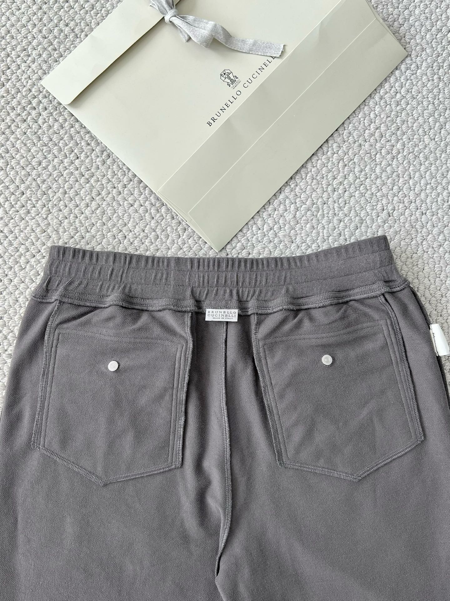 Brunello Cucinelli Men's Gray Cotton Blend Drawstring Shorts - Casual Comfort 5 i1749114150708 3094 0 3