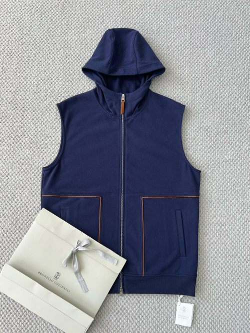 Brunello Cucinelli Sleeveless Hoodie Vest - Stylish & Comfortable 1 Brunello Cucinelli Sleeveless Hoodie Vest - Stylish & Comfortable