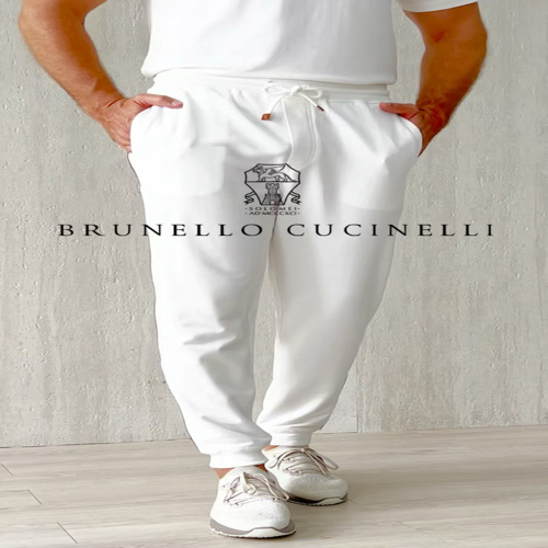 Brunello Cucinelli White Cotton Blend Drawstring Lounge Pants - Comfortable Fit