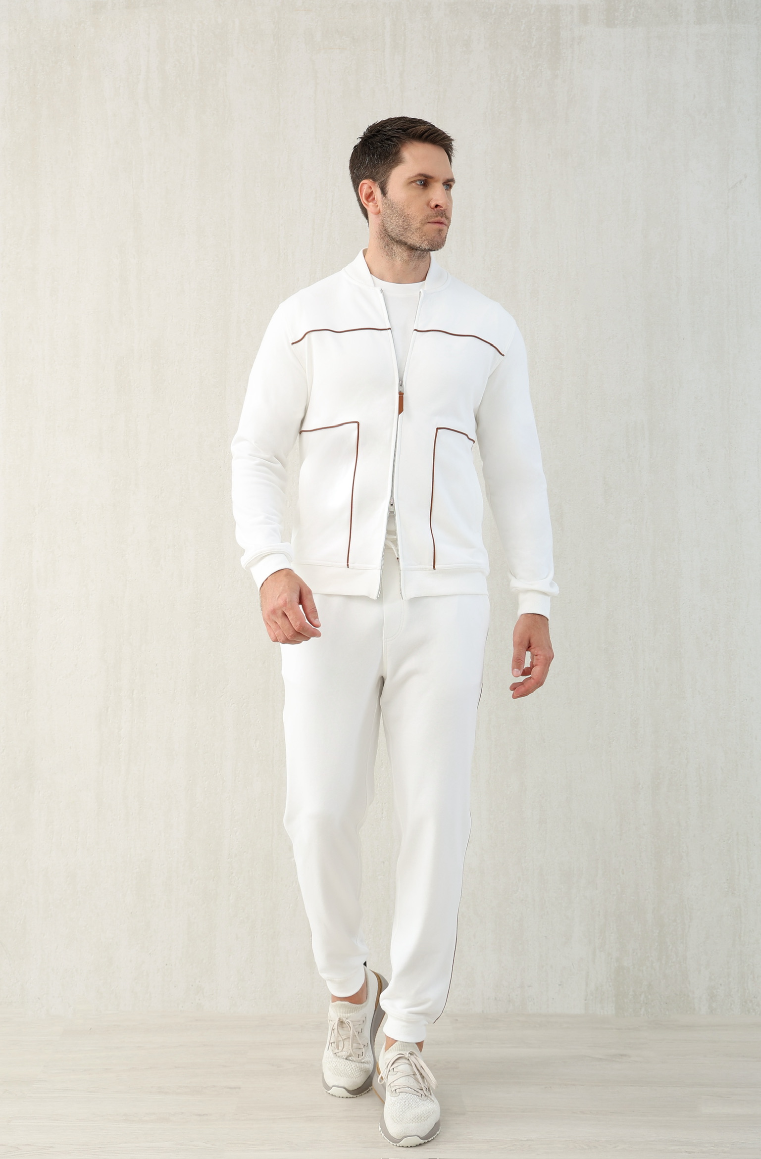 Loro Piana Style Men's White Tracksuit with Zipper - Sizes M to 3XL 4 i1749192860417 2547 0 2