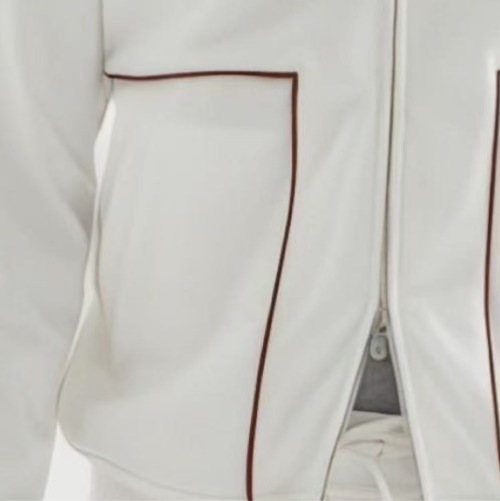 Loro Piana White Zip-Up Track Jacket with Brown Trim - Luxurious Comfort 1 Loro Piana White Zip-Up Track Jacket with Brown Trim - Luxurious Comfort