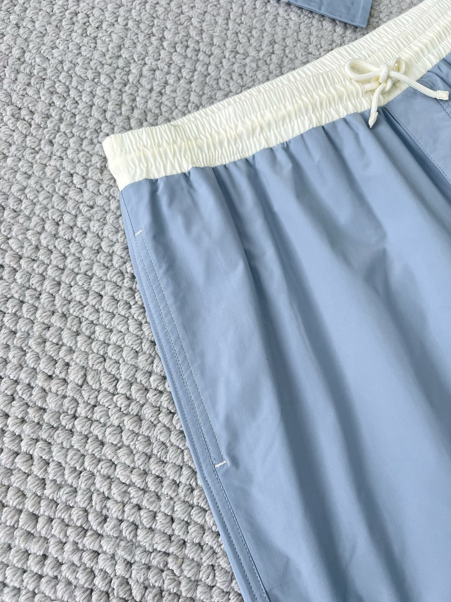 Brunello Cucinelli Men's Swim Trunks - Light Blue, Elastic Waistband 5 i1749611719071 7494 0 3
