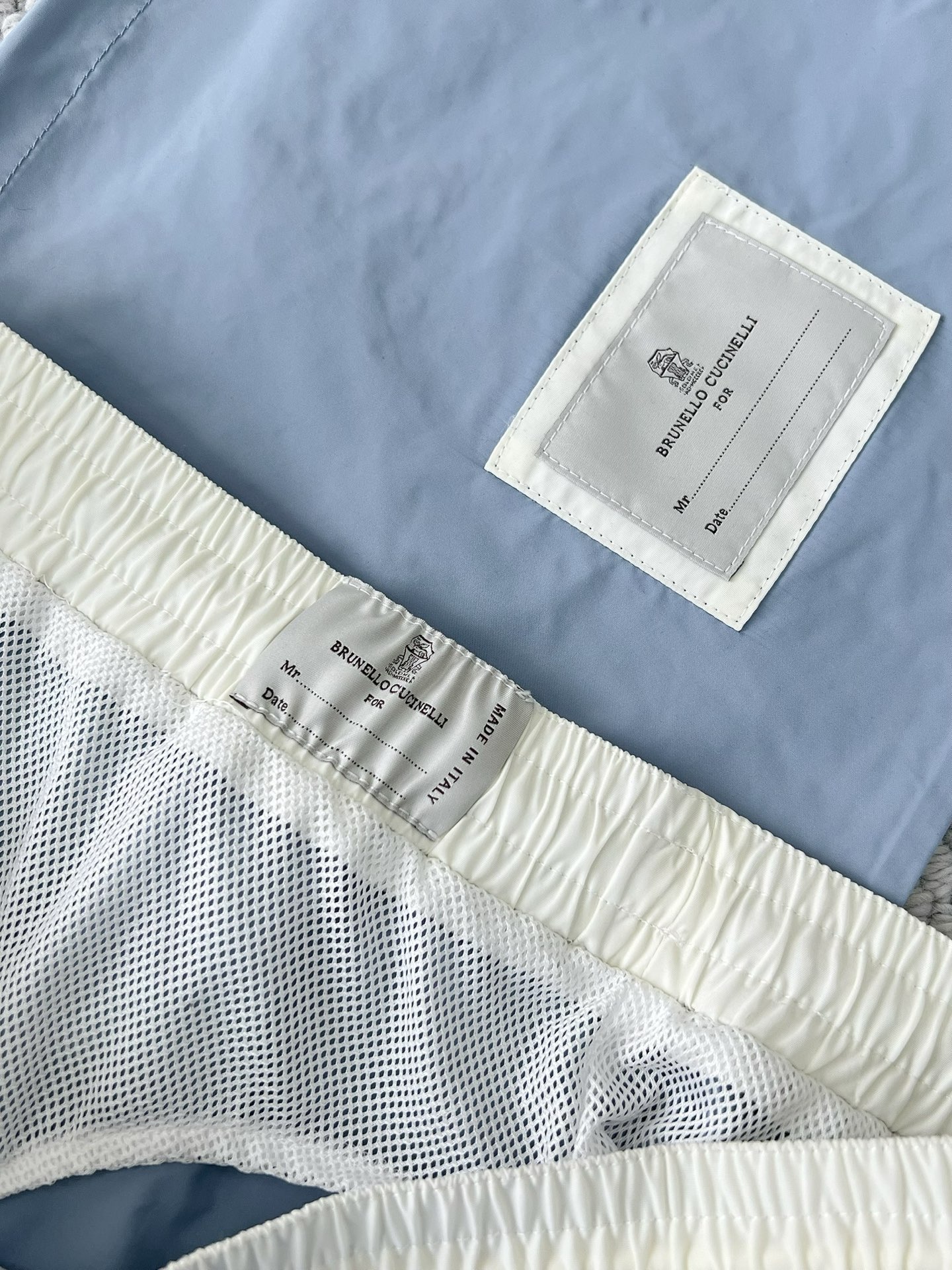 Brunello Cucinelli Men's Swim Trunks - Light Blue, Elastic Waistband 7 i1749611719132 3717 0 5