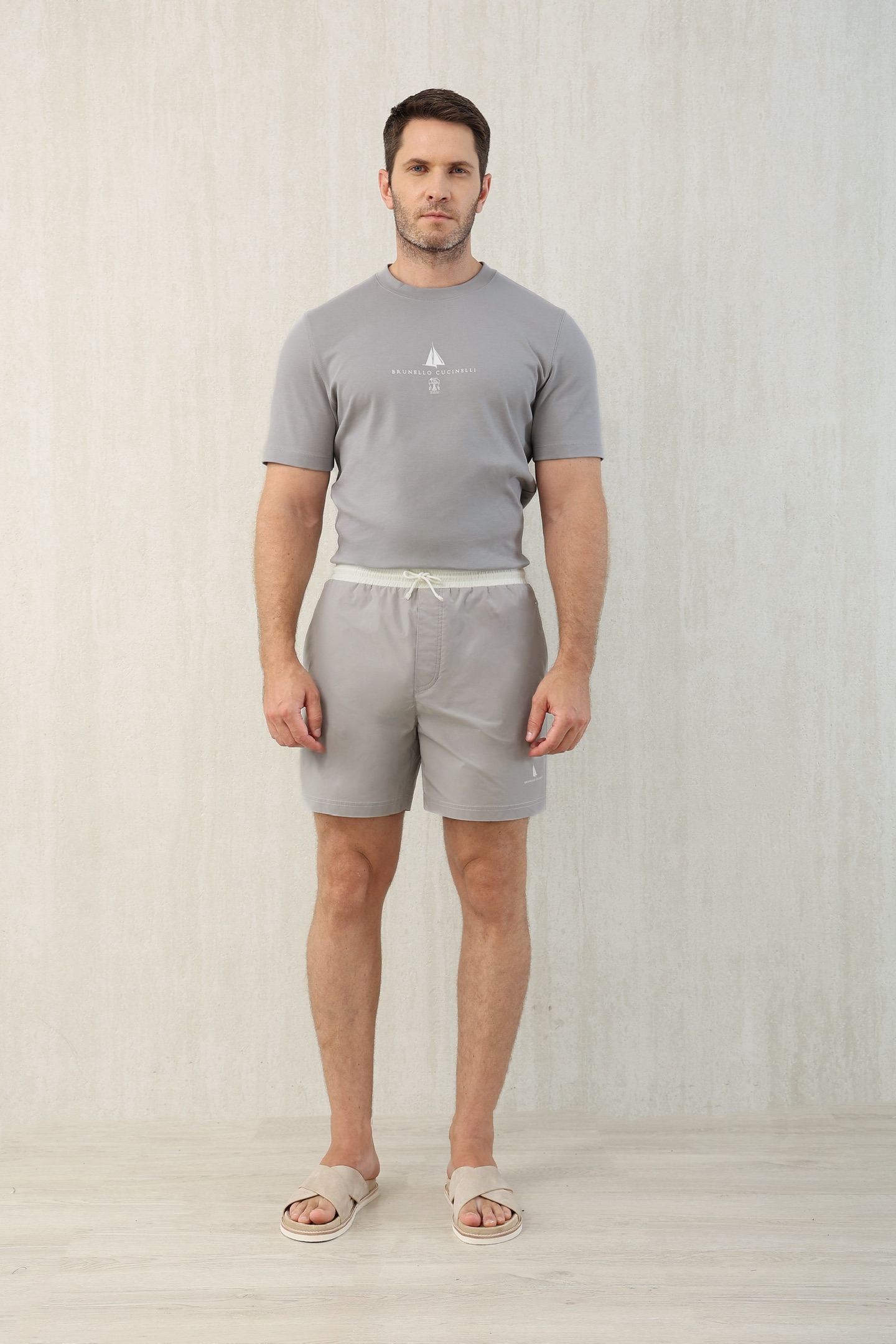 Loro Piana Men's Gray T-Shirt and Shorts Set - Summer Casual Wear, Sizes M-3XL 2 i1749612079873 5783 0 0