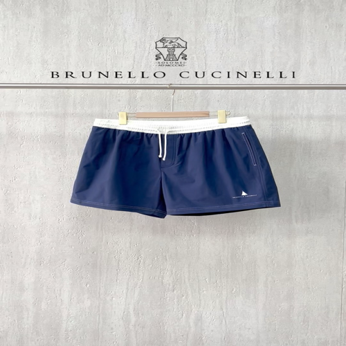 Brunello Cucinelli Men's Navy Swim Trunks - Stylish Summer Essential