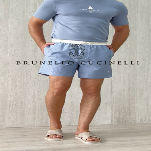 Brunello Cucinelli Men's Swim Trunks - Light Blue, Comfortable Fit 1 Brunello Cucinelli Men's Swim Trunks - Light Blue, Comfortable Fit