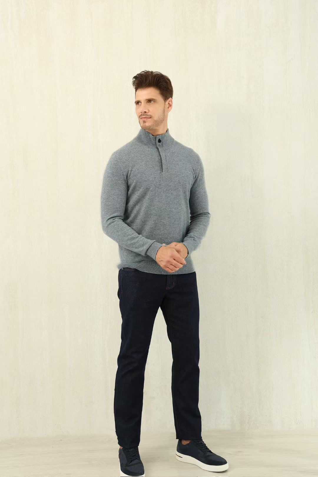 Luxurious Loro Piana Men's Gray Button-Up Knit Sweater - Modern Style 6 i1757145793246 8473 0 4