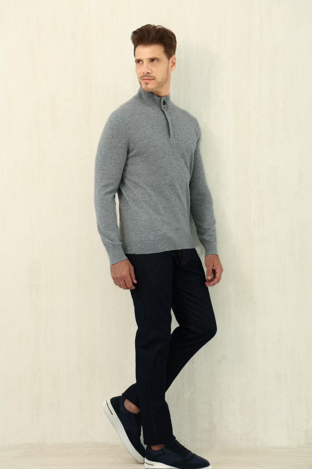 Luxurious Loro Piana Men's Gray Button-Up Knit Sweater - Modern Style 5 i1757145793248 5154 0 3