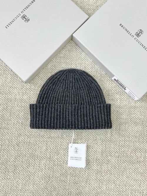 Brunello Cucinelli Ribbed Knit Cashmere Beanie Hat - One Size 1 Brunello Cucinelli Ribbed Knit Cashmere Beanie Hat - One Size
