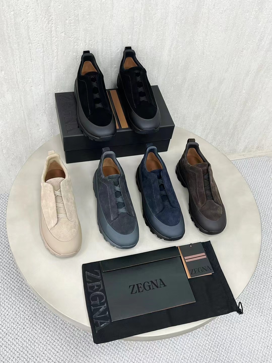 Zegna Luxury Suede Sneakers - Stylish Comfort for Men, Sizes 39-46