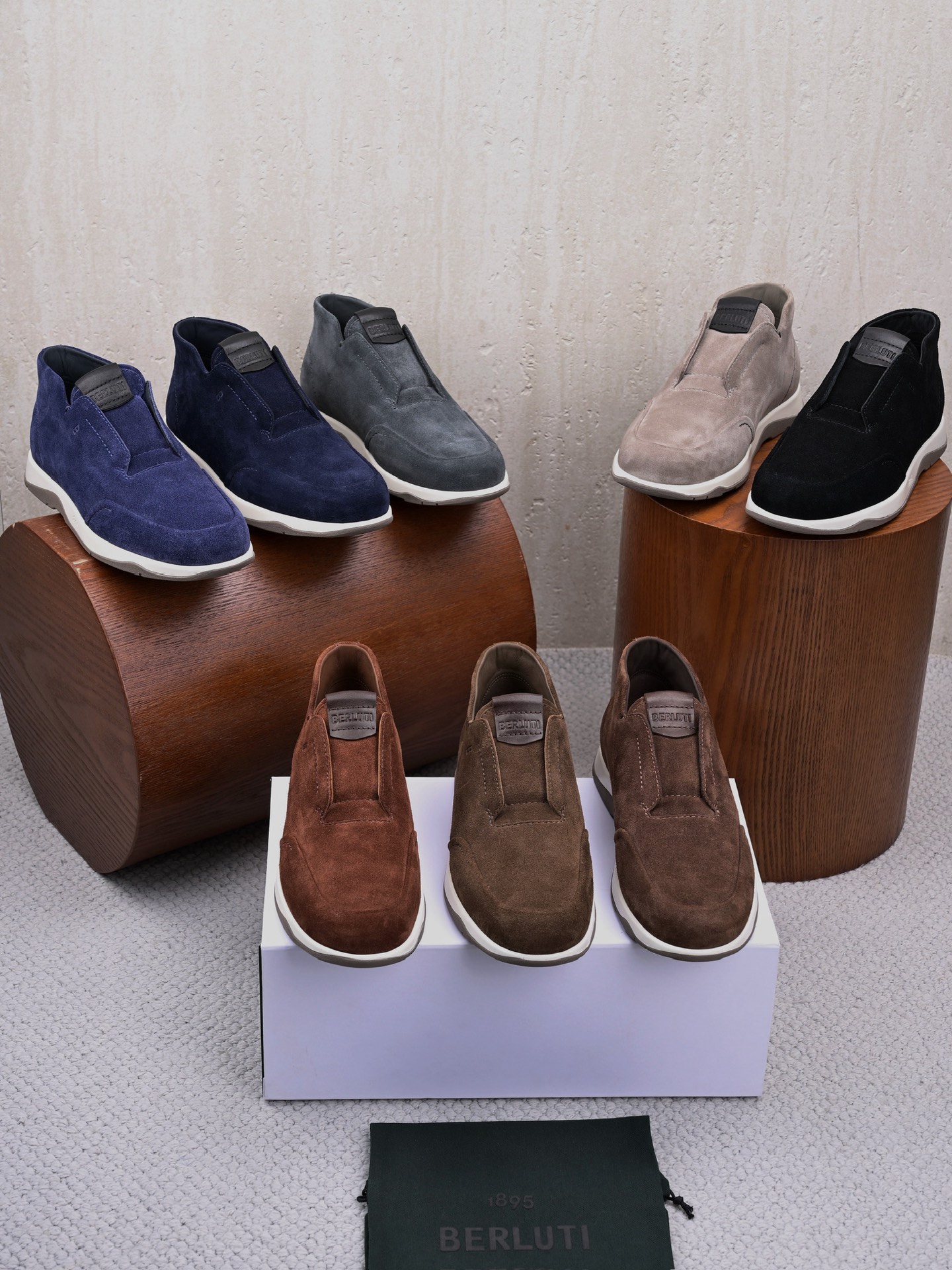 Berluti Suede Leather Slip-On Sneakers - Casual Comfort & Timeless Style