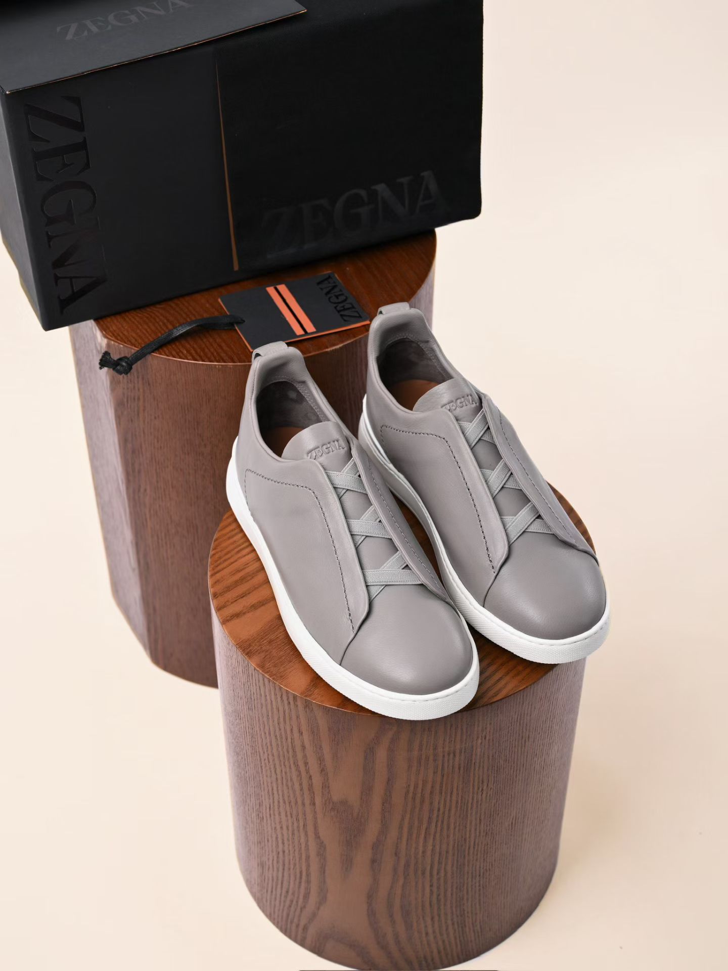 Мужские кеды ZEGNA серые