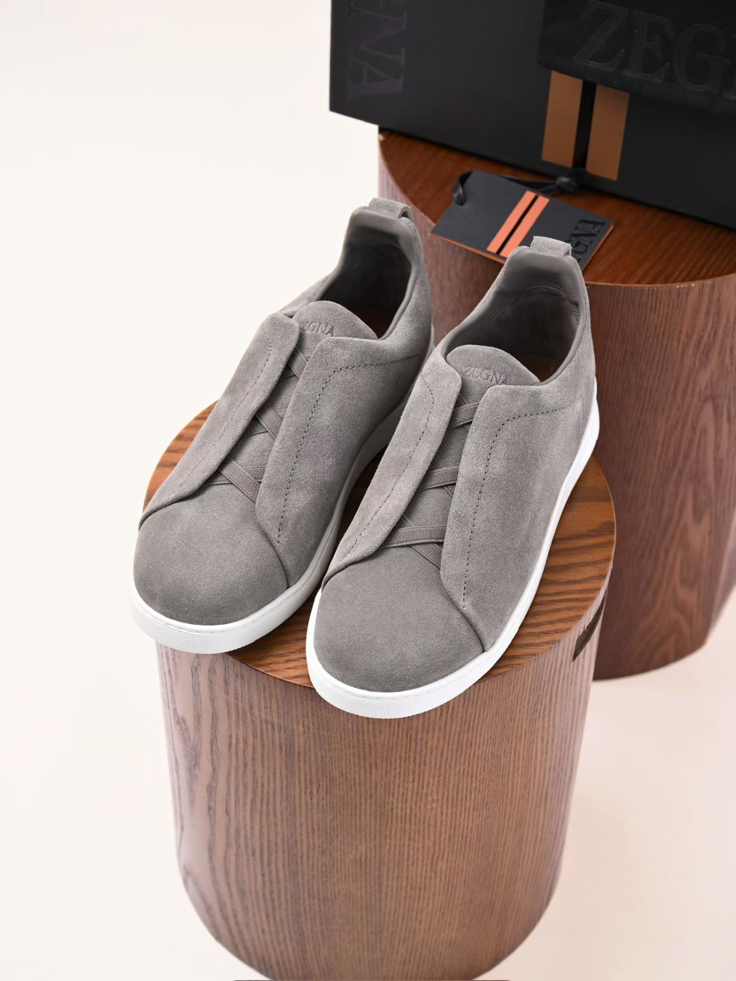 Слипоны ZEGNA из замши, серый