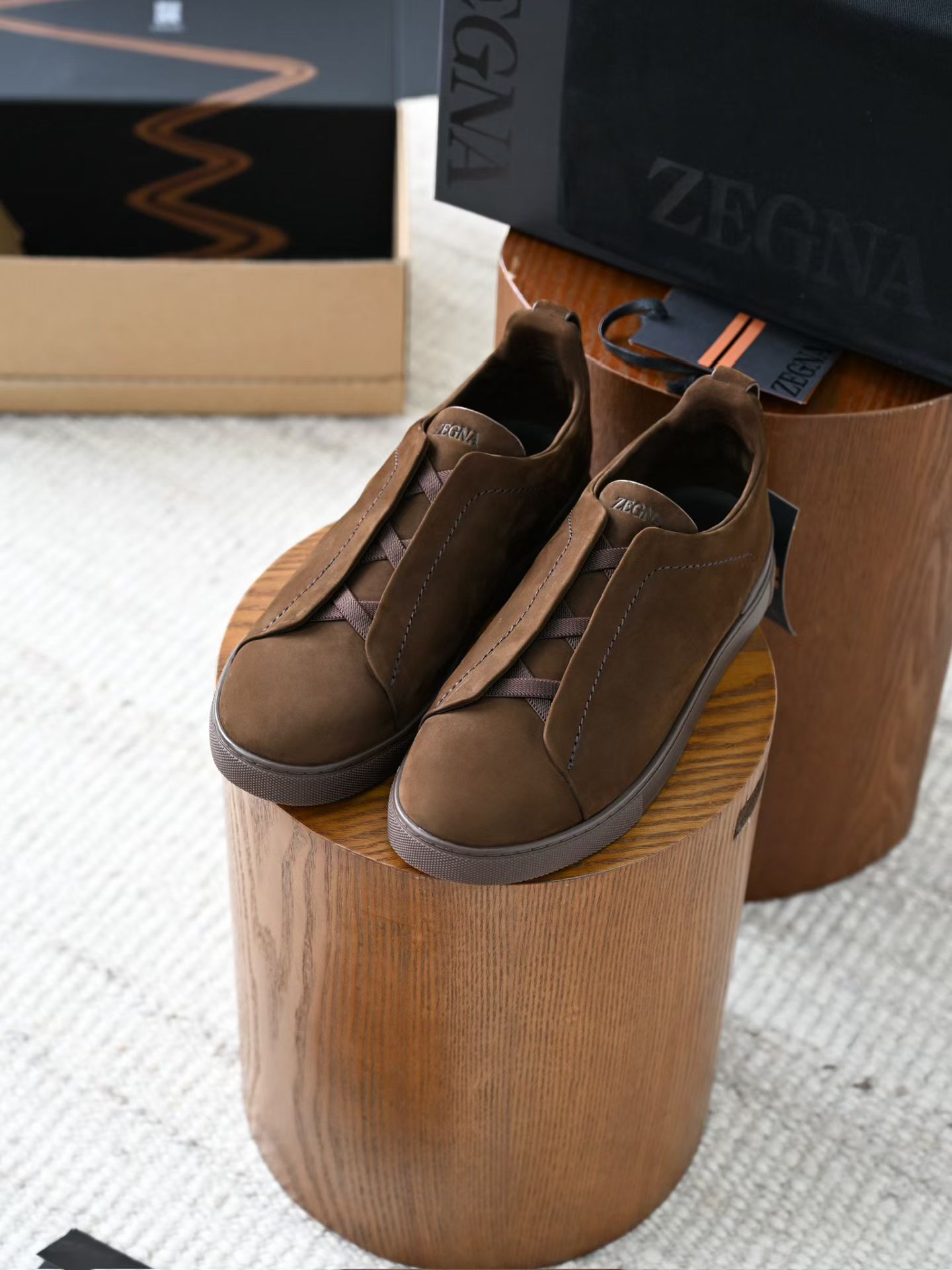 Мужские замшевые кроссовки Zegna