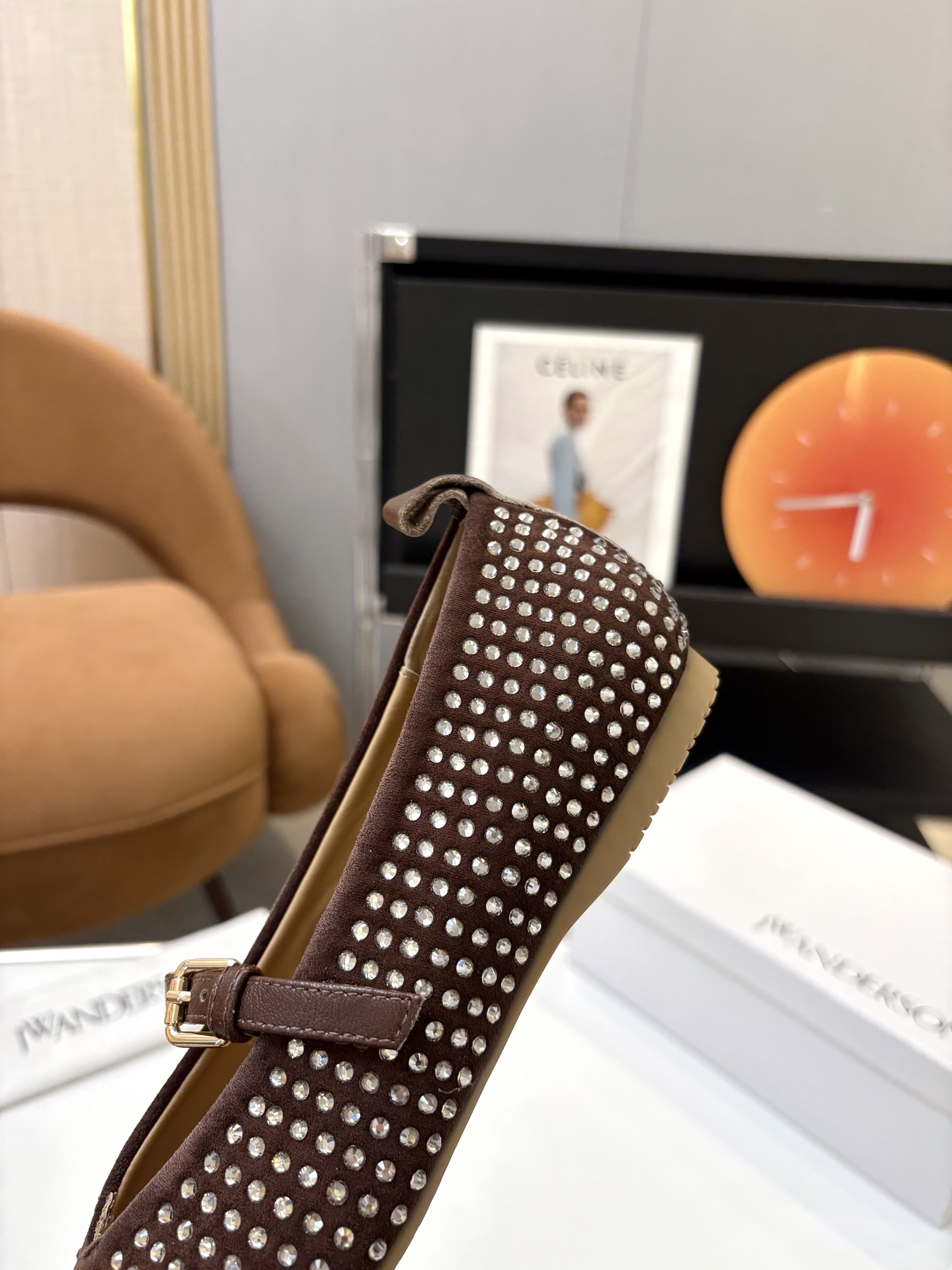 Janderson Ballet Shoes: Mary Jane Style, Cow Velvet Diamond, Sheepskin Insole - 图片 6