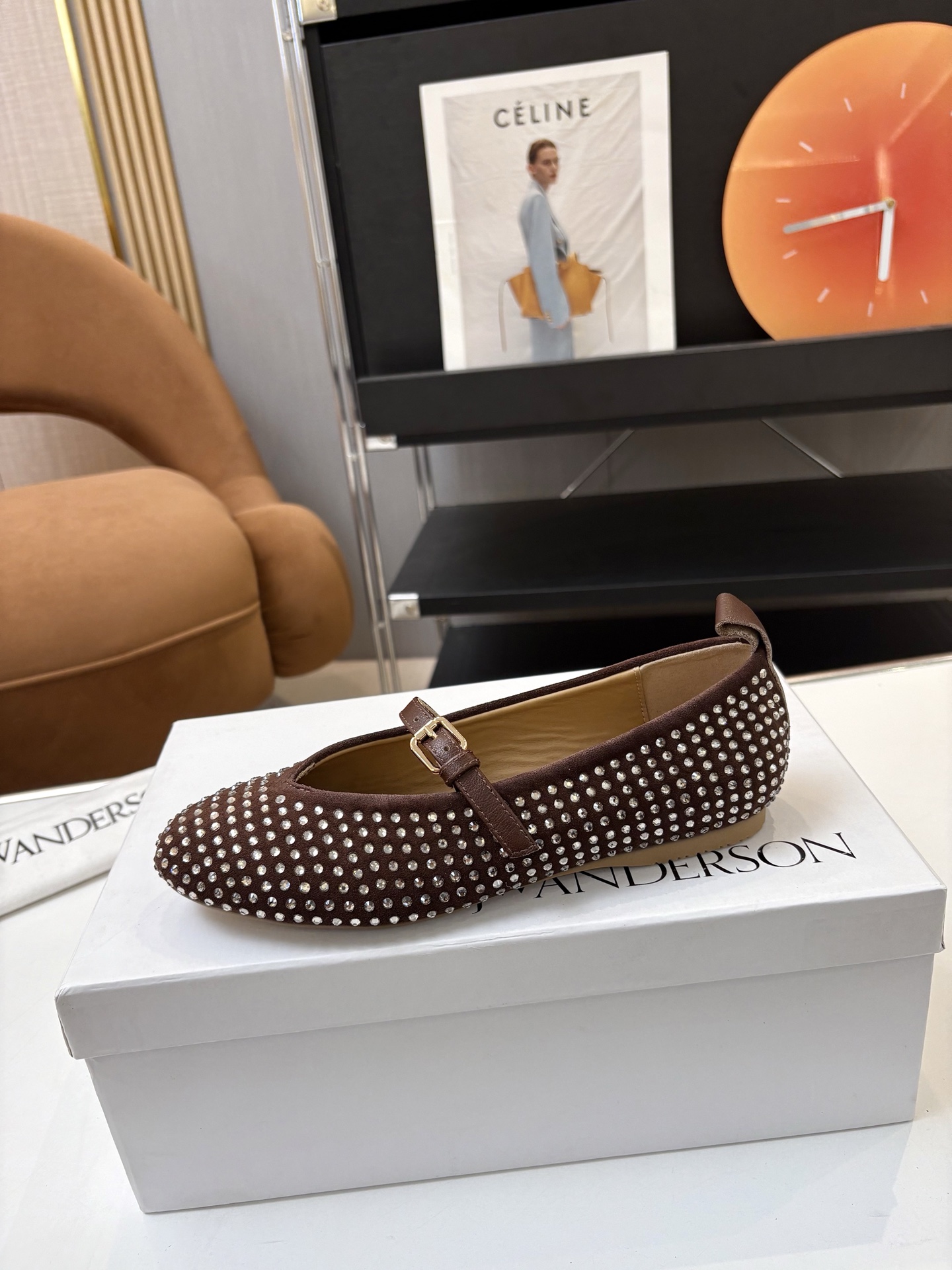 Janderson Ballet Shoes: Mary Jane Style, Cow Velvet Diamond, Sheepskin Insole - 图片 4