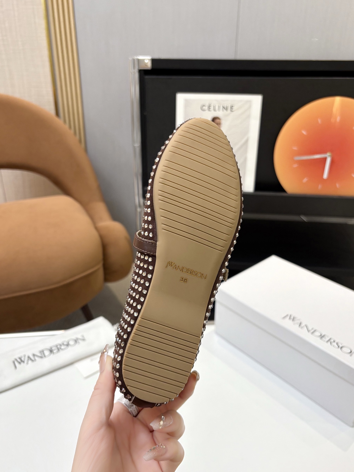 Janderson Ballet Shoes: Mary Jane Style, Cow Velvet Diamond, Sheepskin Insole - 图片 9