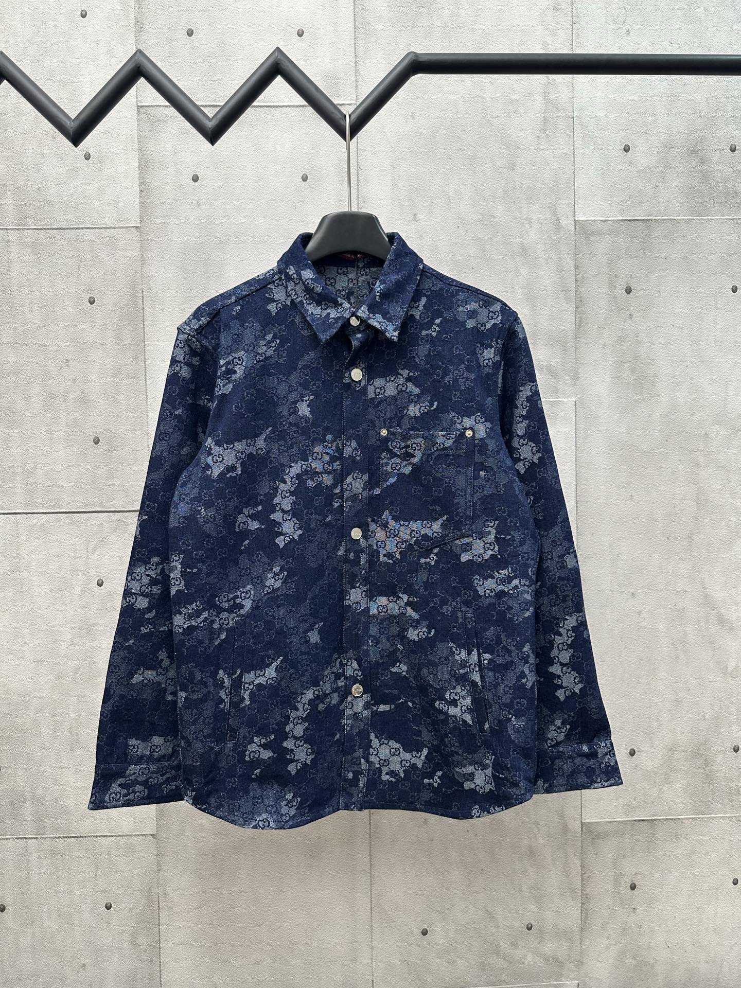 GUCCI 古驰 25SS Nueva chaqueta vaquera de manga larga con estampado de orquídeas Tallas: S M L XL