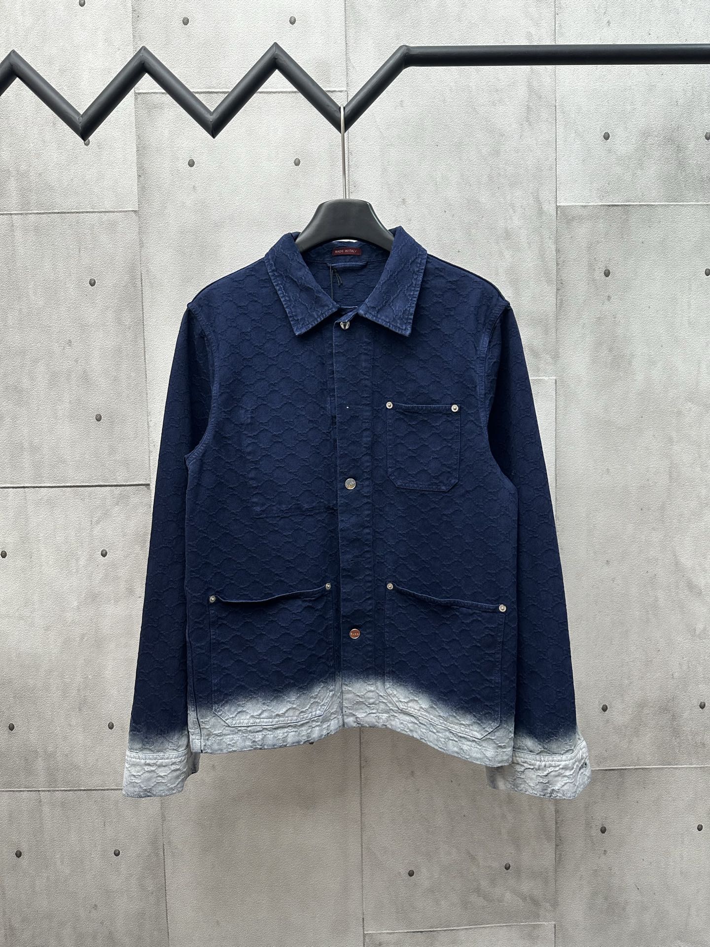 Chaqueta casual de manga larga con cuello solapa de Gu*ci 2025FW otoño/invierno, tejido jacquard lavado personalizado, …