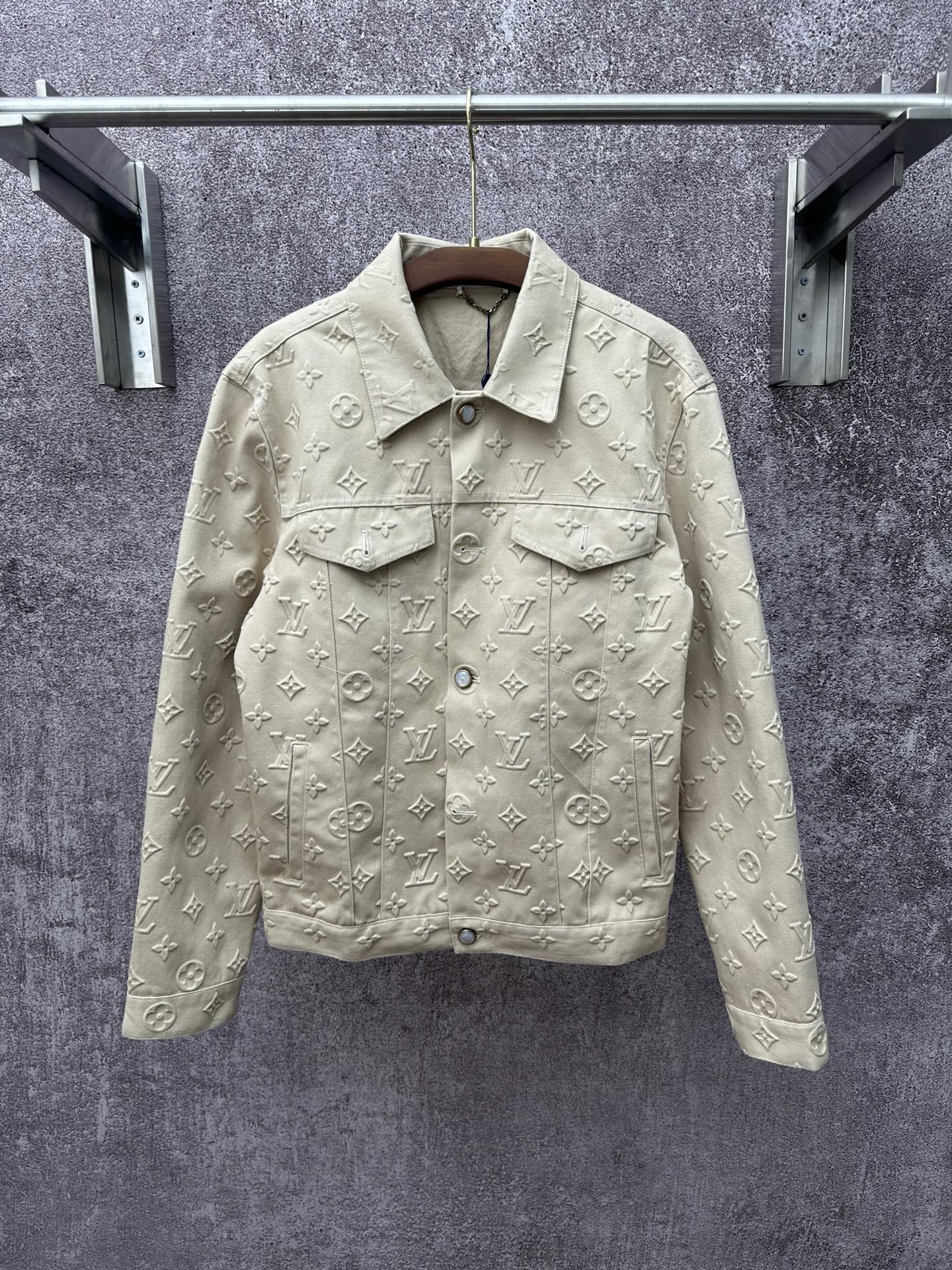 Louis Vuitton Monogram Embossed Denim Jacket - Unisex, Straight Fit
