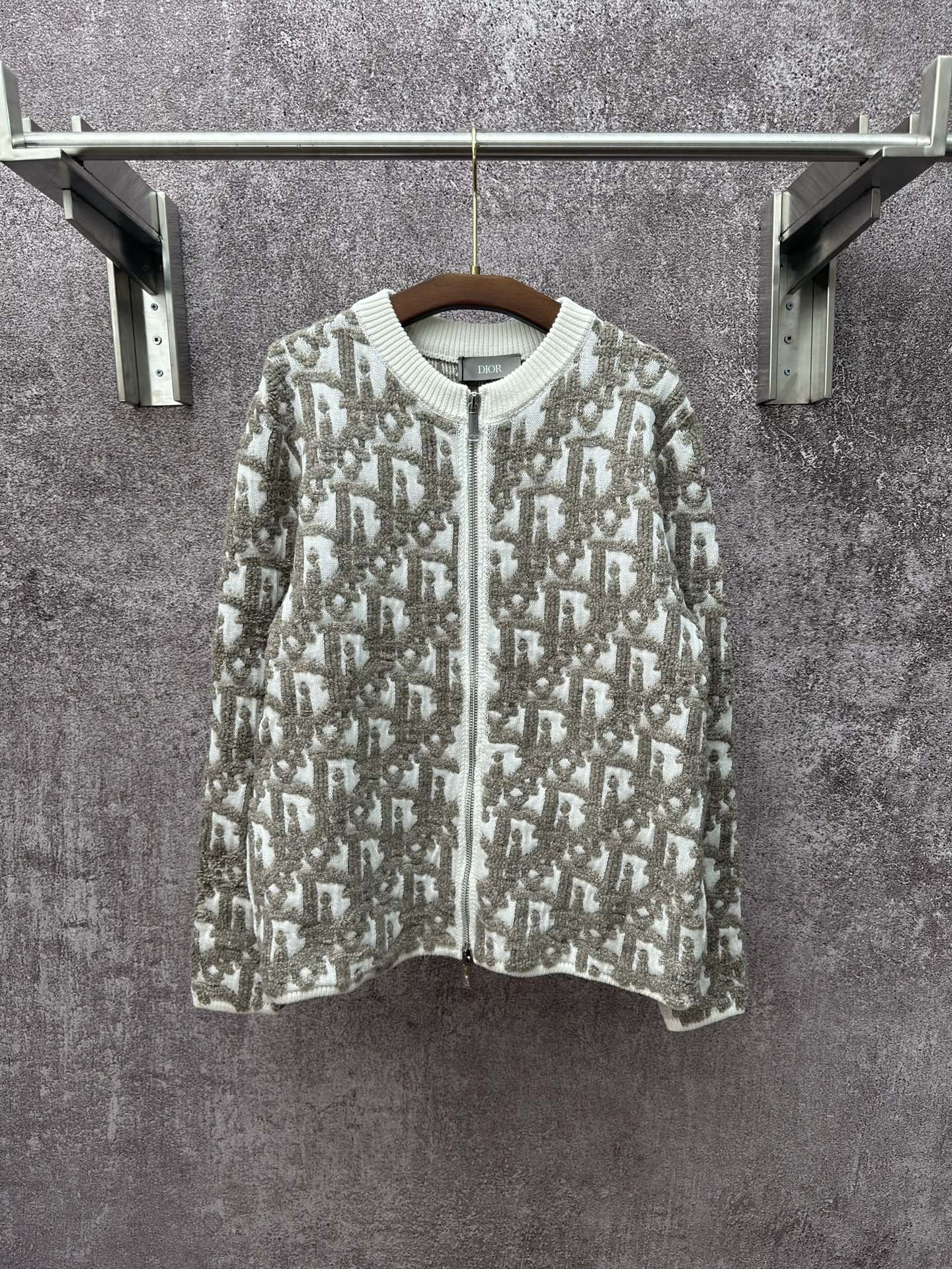 Dior FW25 Wool Blend Oblique Print Sweater - Elevate Your Style