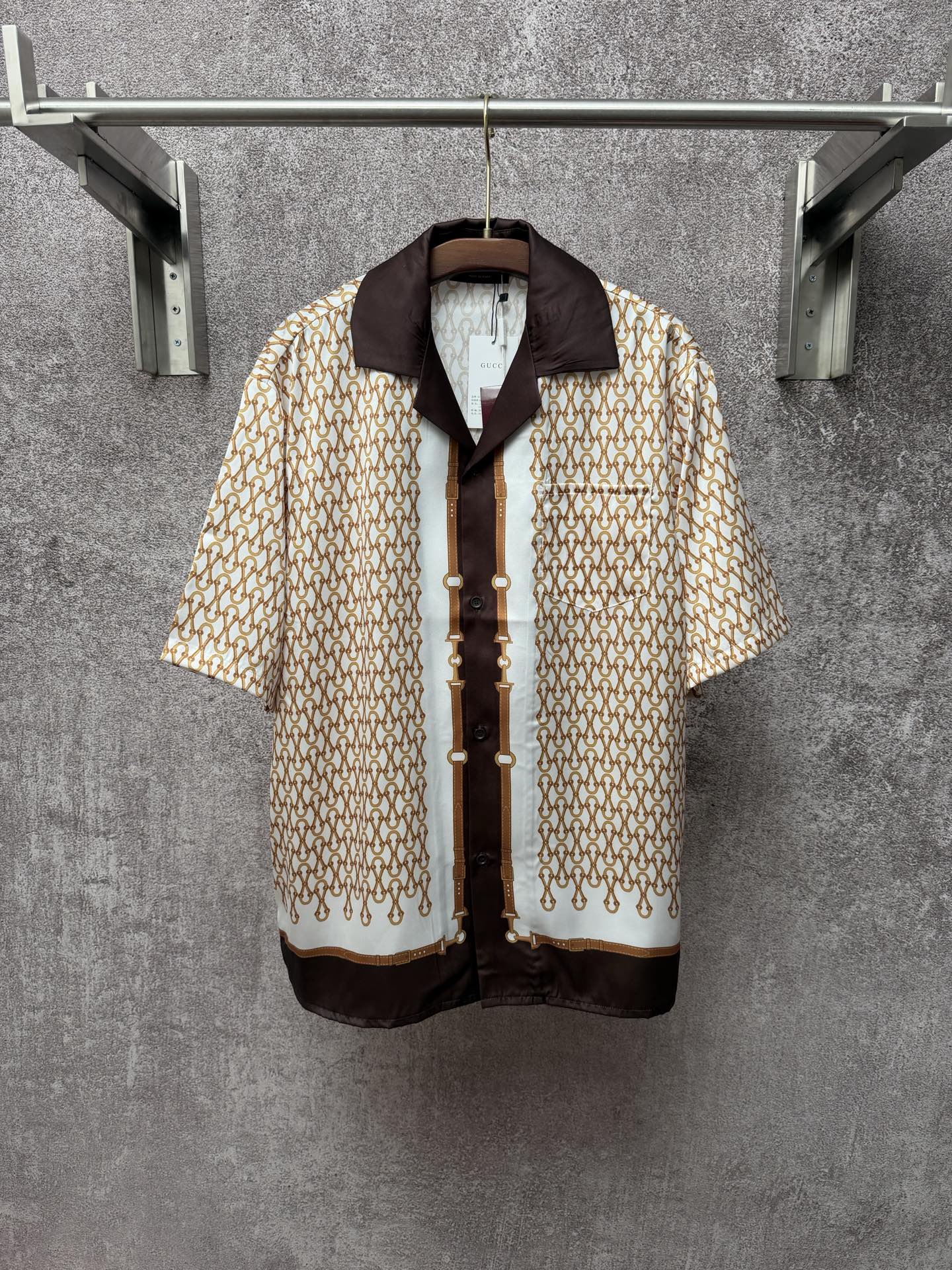 @p185 GUCCI 古驰 26ss 春夏新品 马衔扣满印花元素 套装短衬 尺码：S M L XL