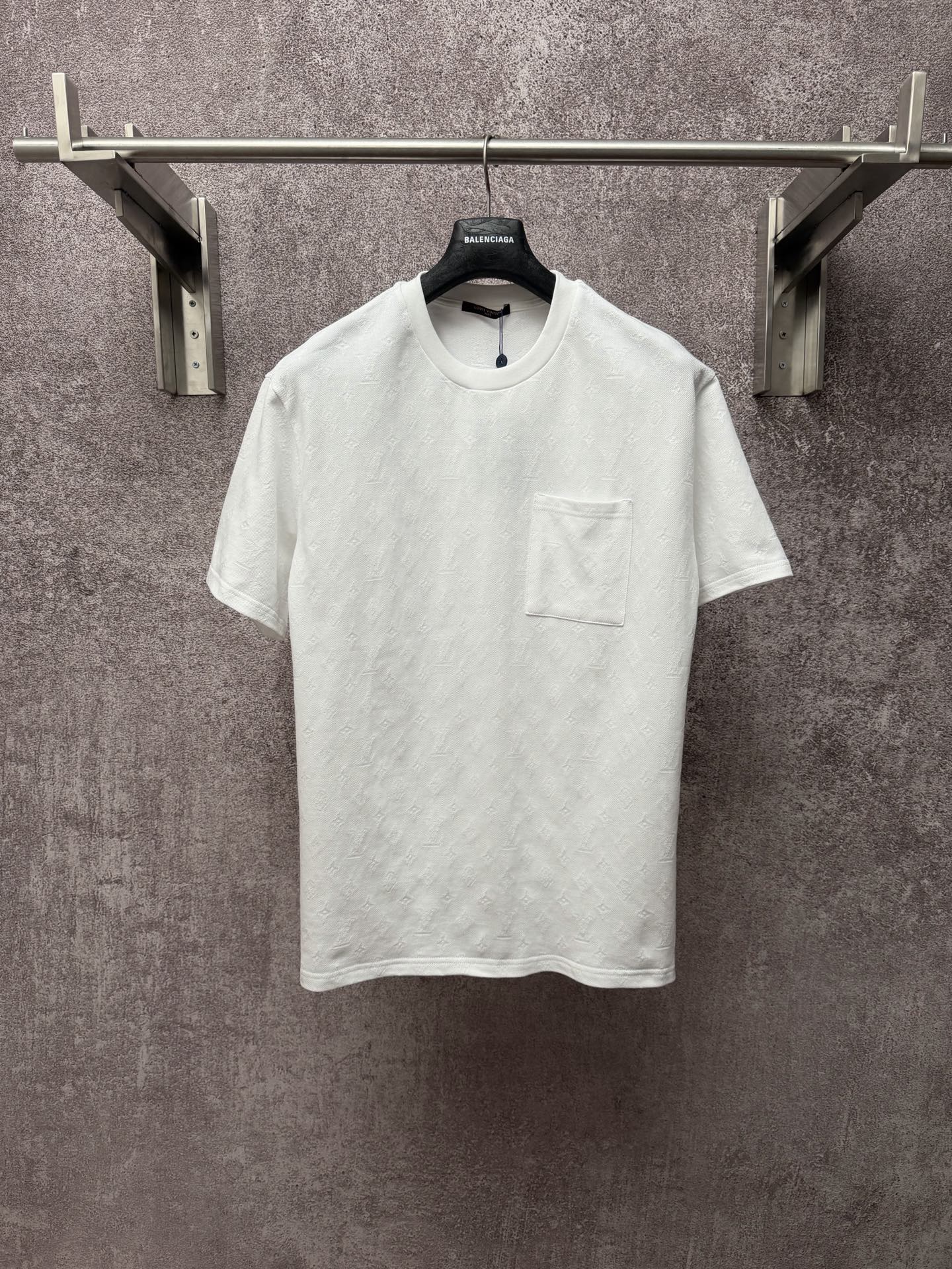 P110 LOUIS VUITTON 26ss nuevo producto jacquard con estampado integral bolsillo tipo parche manga corta Talla: S M L XL