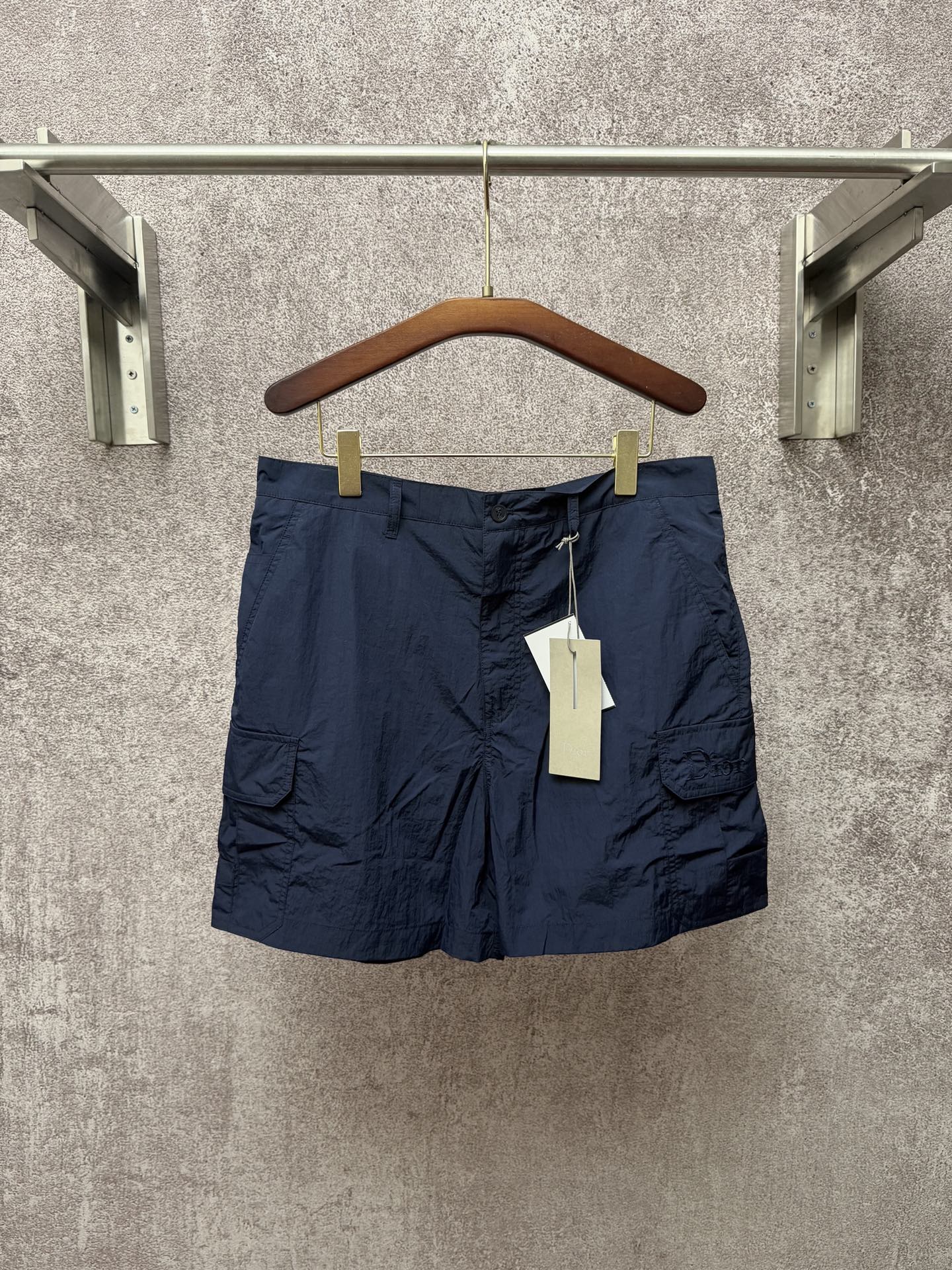 @p195 Di*r 2026SS nuevos shorts casual de trabajo rectos de primavera y verano Confeccionados en tejido técnico azul ma…