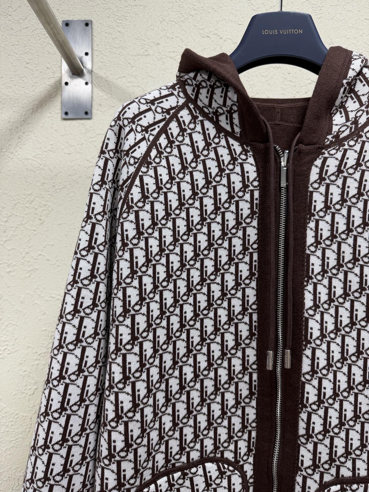 Dior Embossed Logo Zip Hoodie