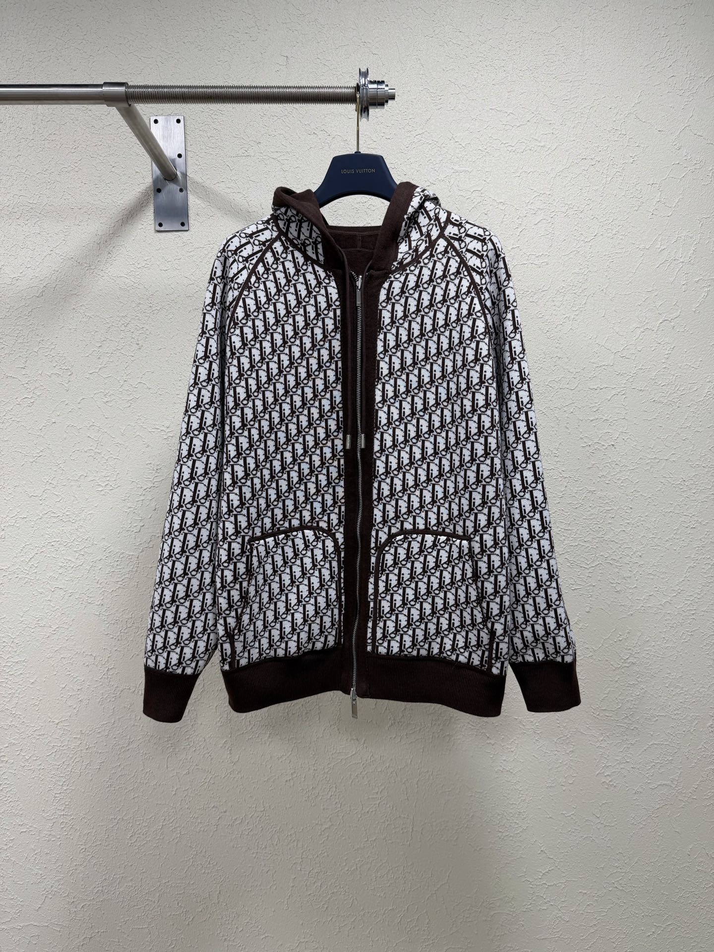 Dior Embossed Logo Zip Hoodie