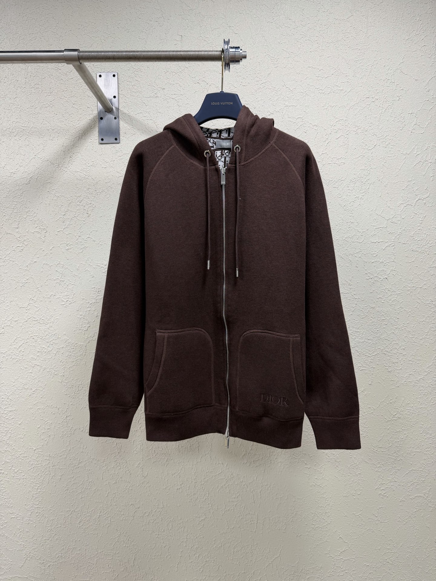 Dior Embossed Logo Zip Hoodie