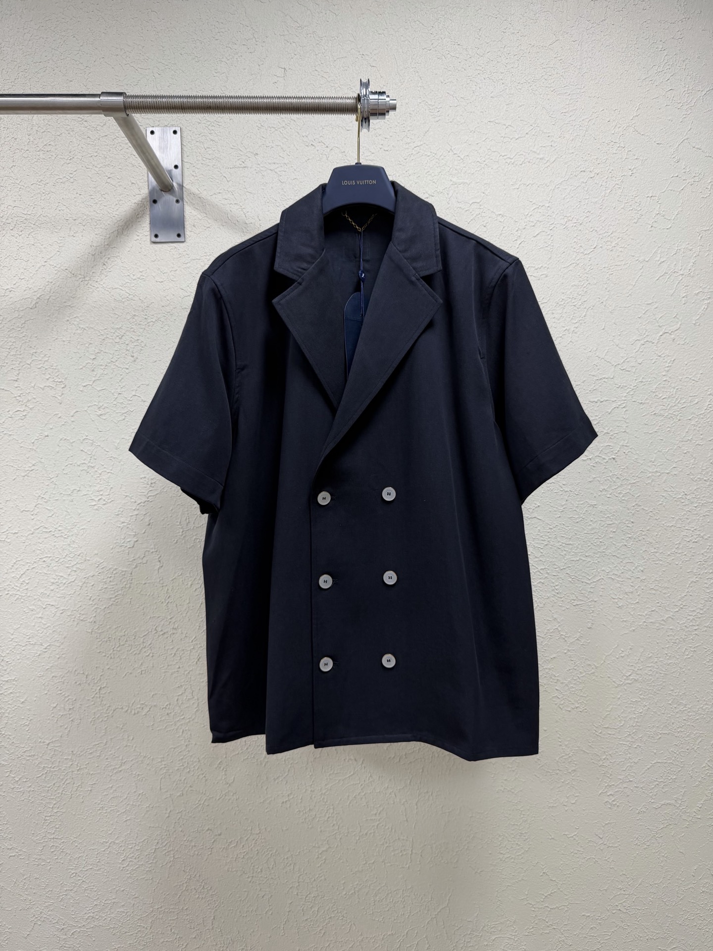 P180 1v/Luis 26SS Camisa de manga corta de lino con doble botonadura, tallas: S M L XL