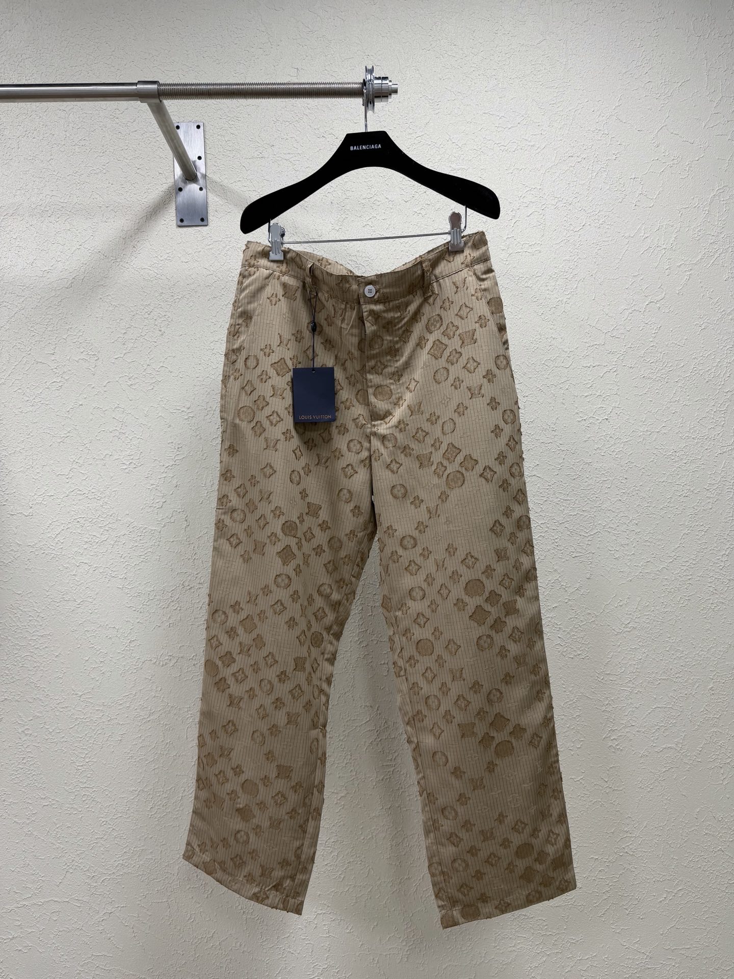 P210 1v/Luis 26SS Pantalones casuales de punto jacquard Monogram de nueva colección, tallas: S M L XL