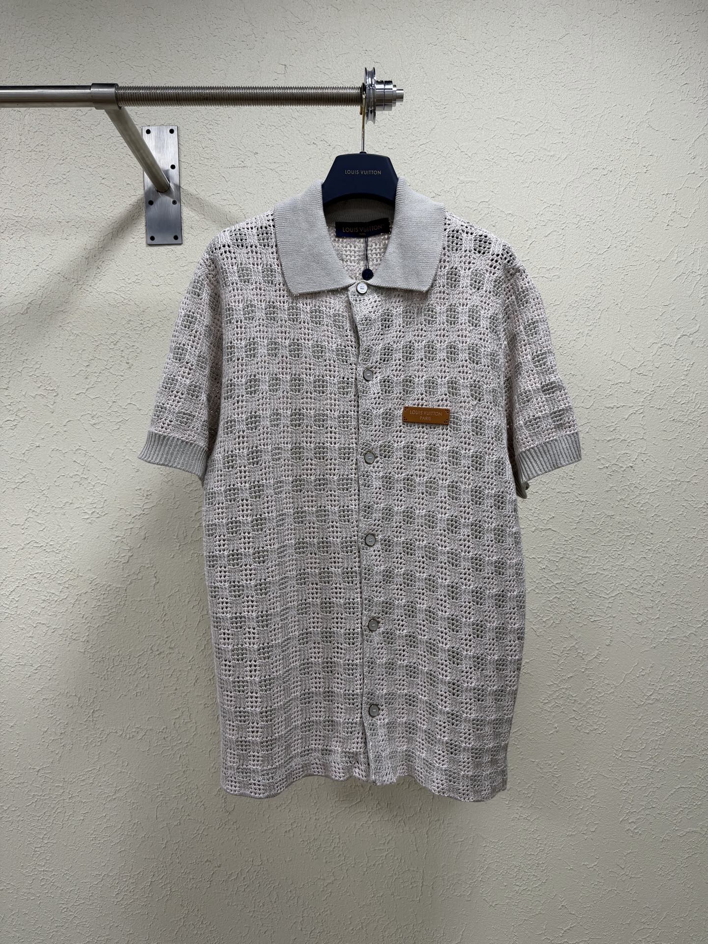 P200 1v/Louis FW26 nueva temporada otoño-invierno camiseta de manga corta de punto jacquard de tweed de la serie Monogr…
