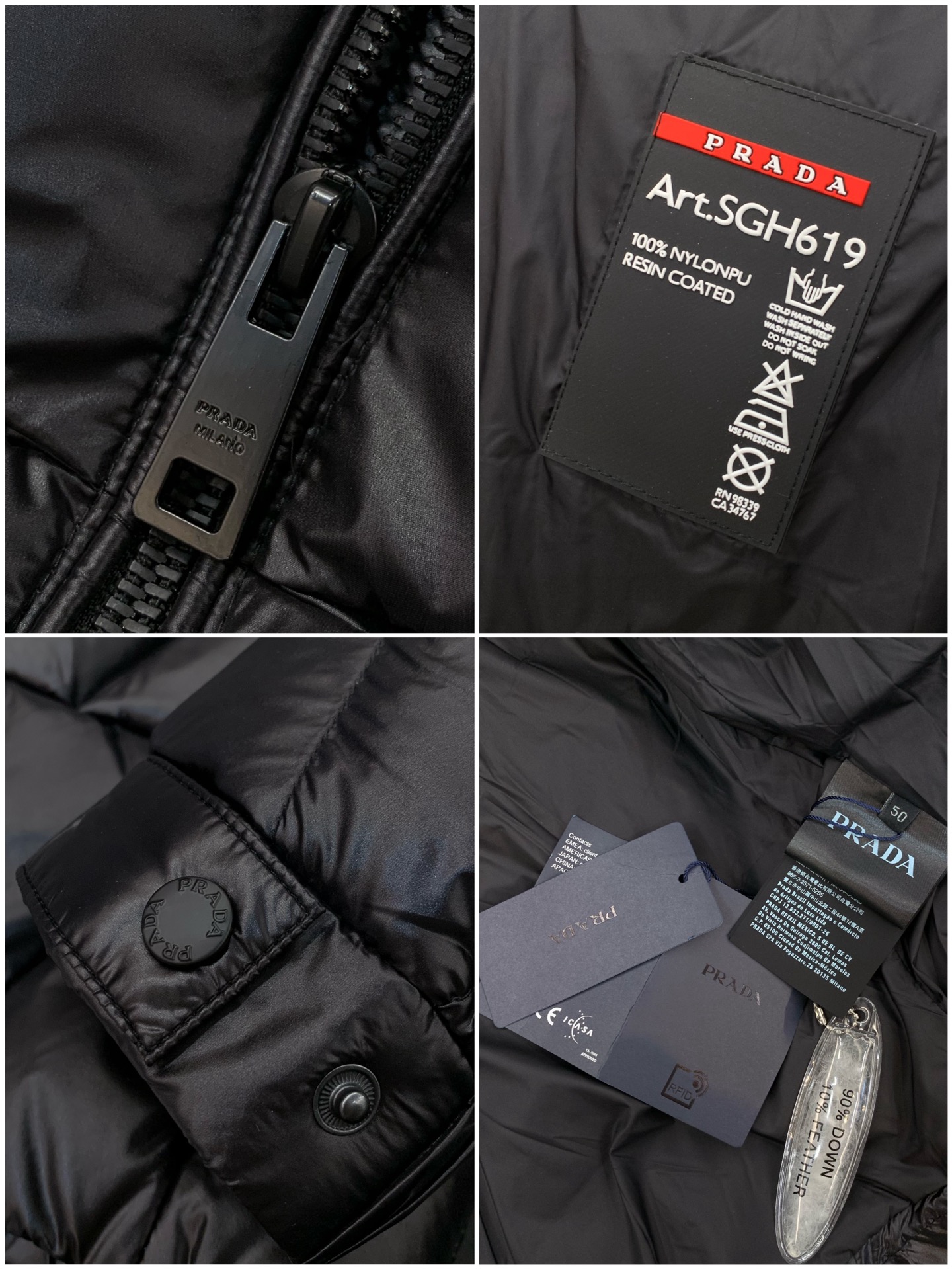 ，PRADA 普拉达，2025冬季最新品，专柜同步有售，时尚休闲连帽羽绒服，进口原版面料，做工极为复杂，