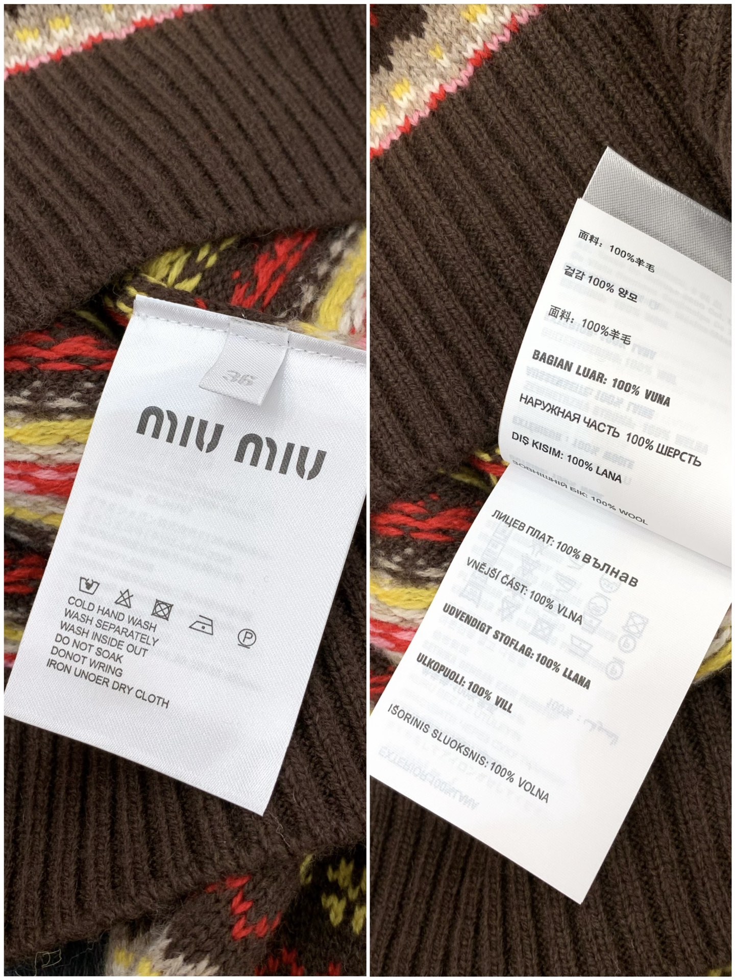 ，miu miu 2025冬季最新品，专柜同步有售，原单狠货，时尚休闲针织圆领羊毛🐏毛衣，进口原版面料，