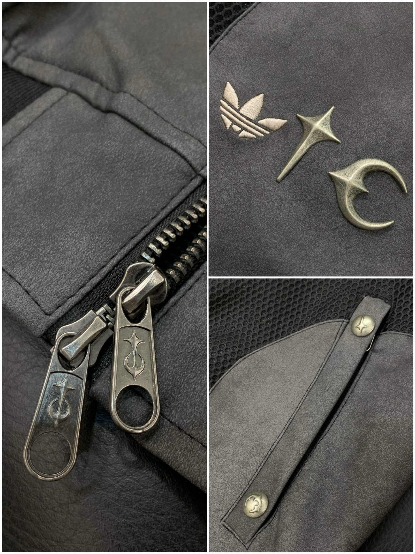 🌾，，adidas originals x THUG CLUB 联名款 TG LTHR JKT 运动连帽