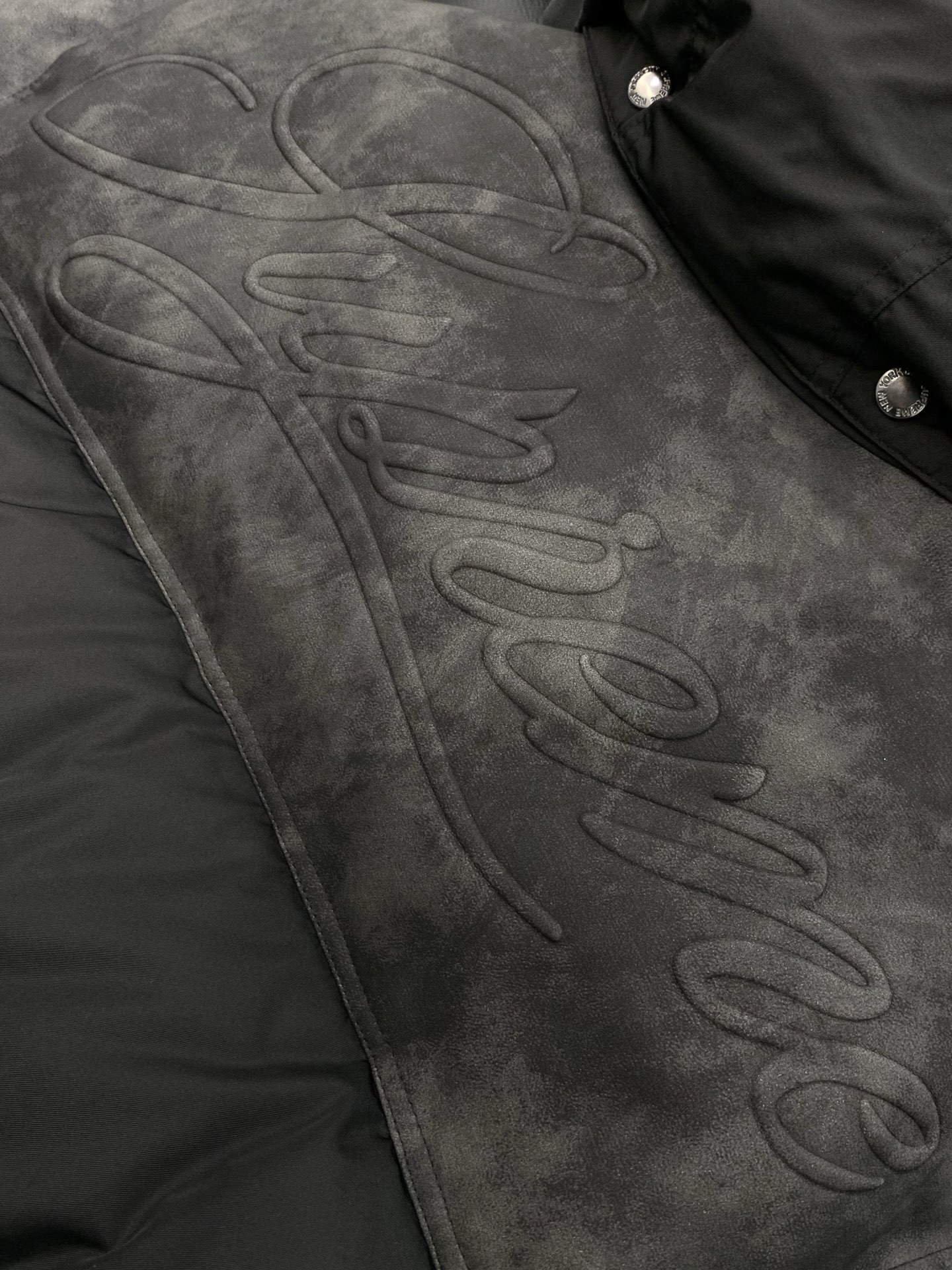 🌾，，SuPreme 25FW LEATHER YOKE PUFFER JACKET皮革拼接拉链羽绒面包